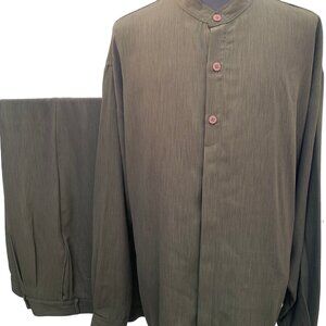 Two-Piece Long Sleeve Casual Set Shirt & Pant 100% Polyester Made in USA